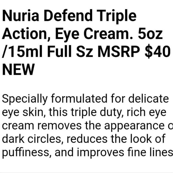 Nuria Defend Tripe Action Eye Cream NWT - Picture 5 of 5